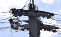 Koelner Seilbahn Gondel blieb haengen Koeln Linksrheinisch P120